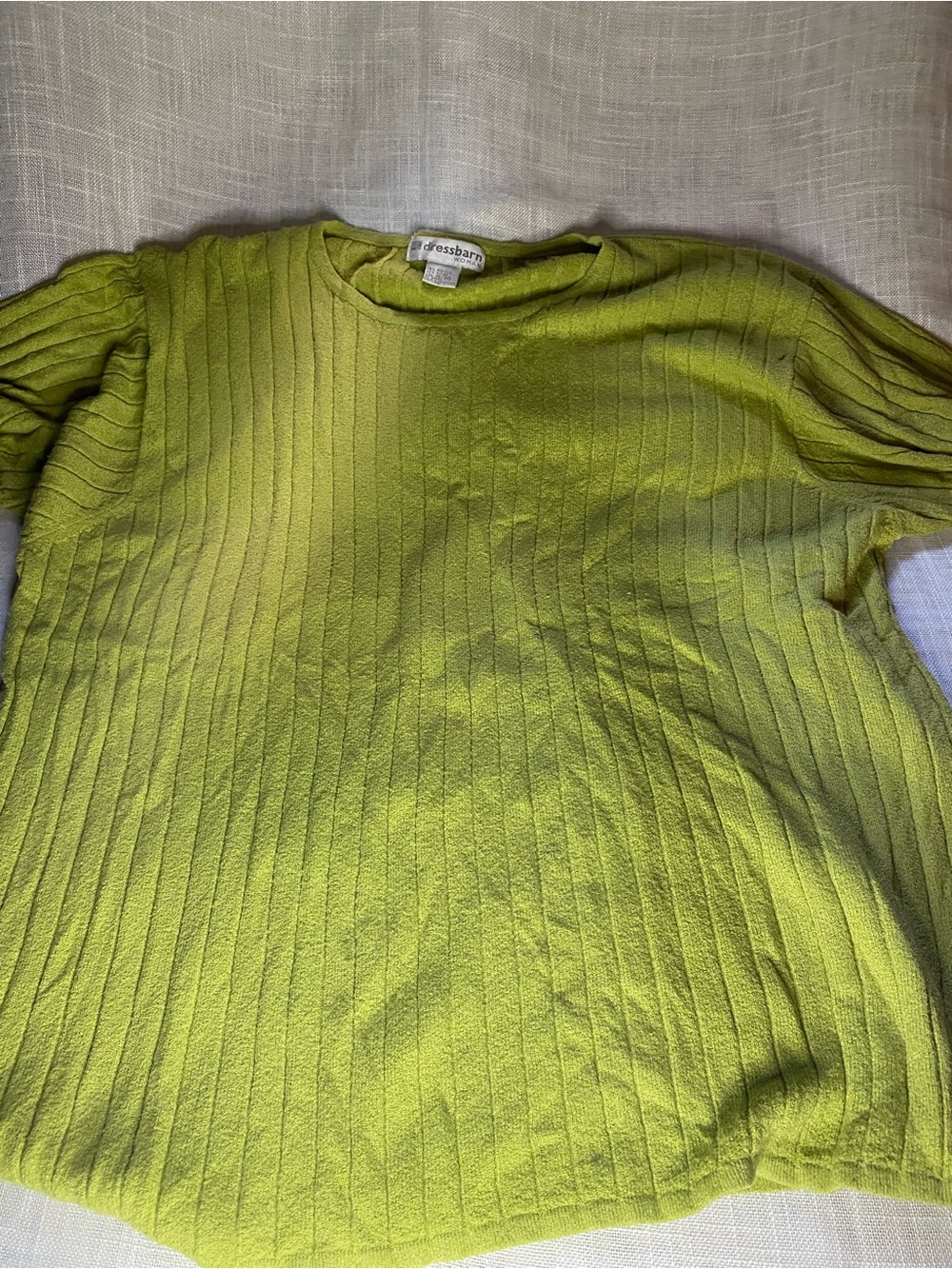 dressbarn green Smocked Neck Casual Women's Top